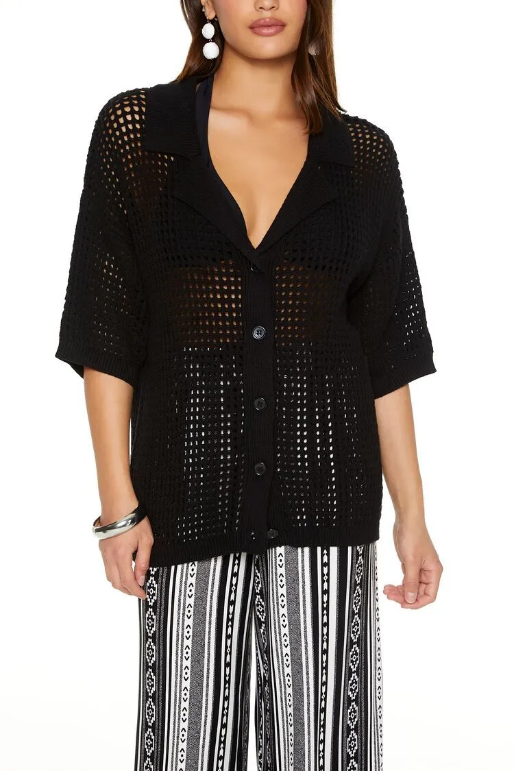 Crochet Short-Sleeve Sweater