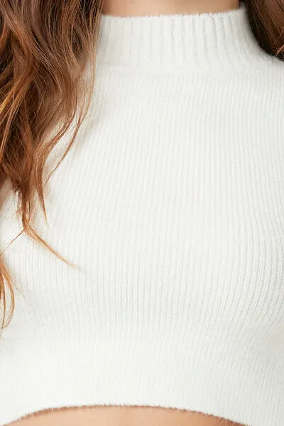 Cropped Mock Neck Sweater