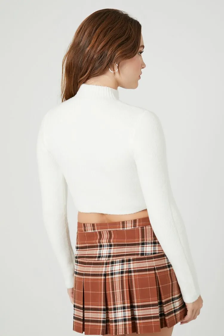Cropped Mock Neck Sweater