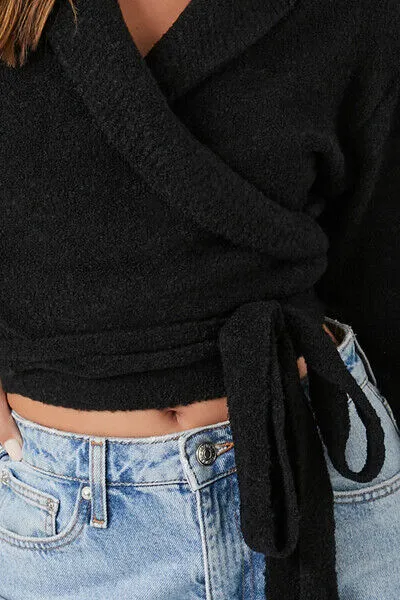 Cropped Wrap Sweater