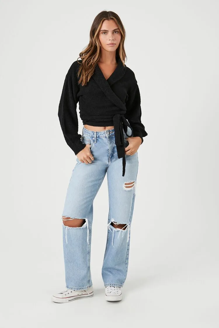 Cropped Wrap Sweater