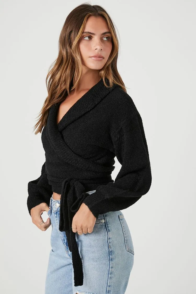 Cropped Wrap Sweater