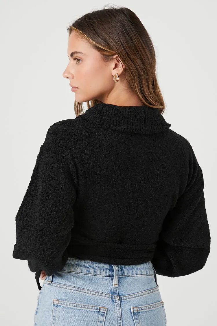Cropped Wrap Sweater