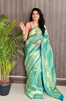 Designer Classic Look Pure Silk Saree, Indian Wedding Sari Blouse