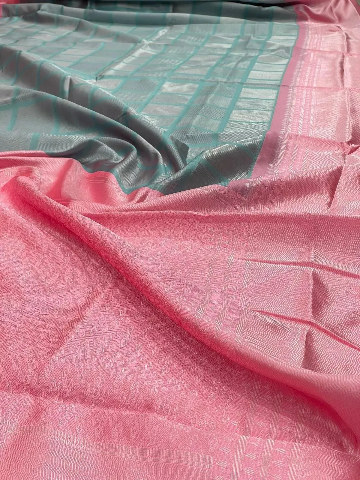 Designer Soft Lichi Silk With  Jacquard Work  Saree & Blouse