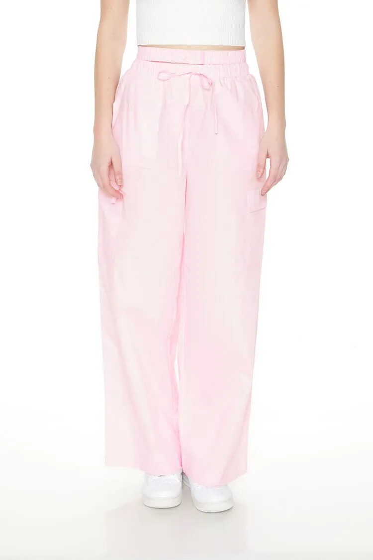 Drawstring Wide-Leg Cargo Pants