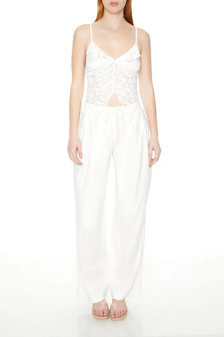 Drawstring Wide-Leg Pants