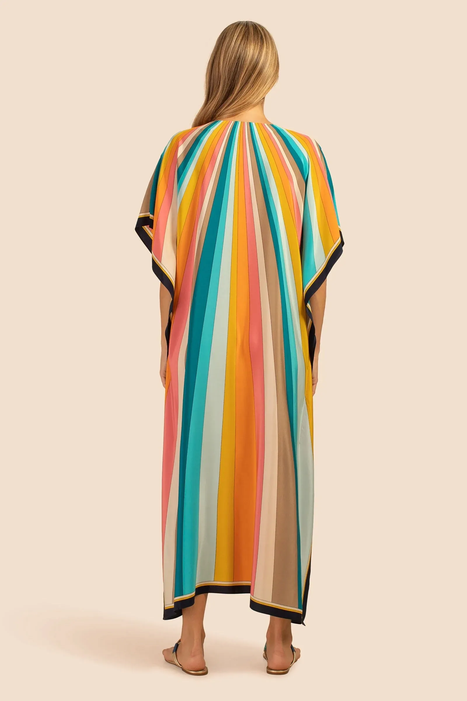 Elegant Floral Silk Crepe Kaftan, Casual Wear, Caftan For Women's
