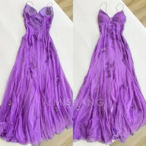 Elegant Formal Dresses Spaghetti Straps Appliques A Line Long Prom Dresses Formal Women's Dresses Party Dresses