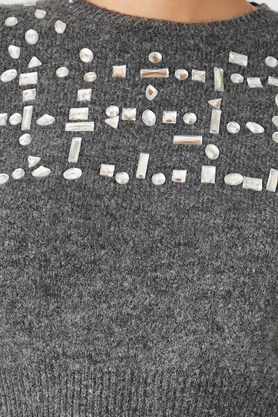 Faux Gem Longline Sweater