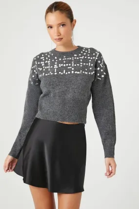 Faux Gem Longline Sweater