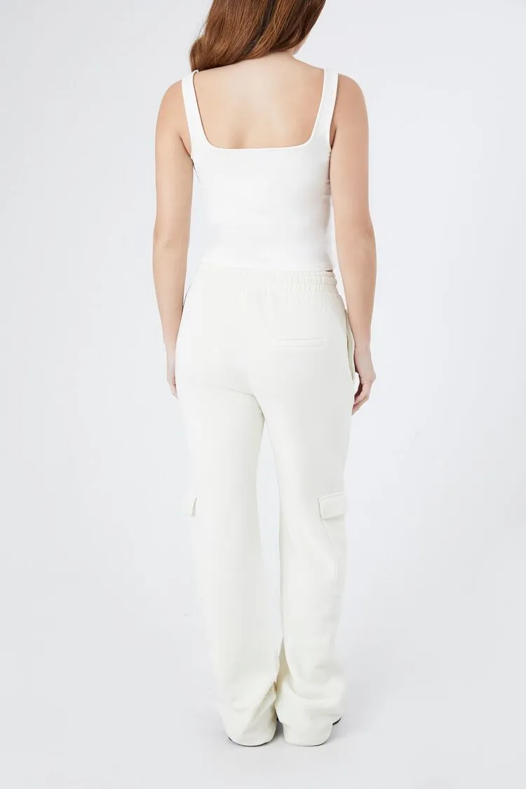 Fleece Drawstring Wide-Leg Pants