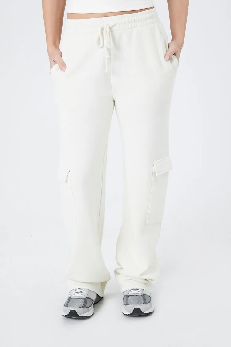 Fleece Drawstring Wide-Leg Pants