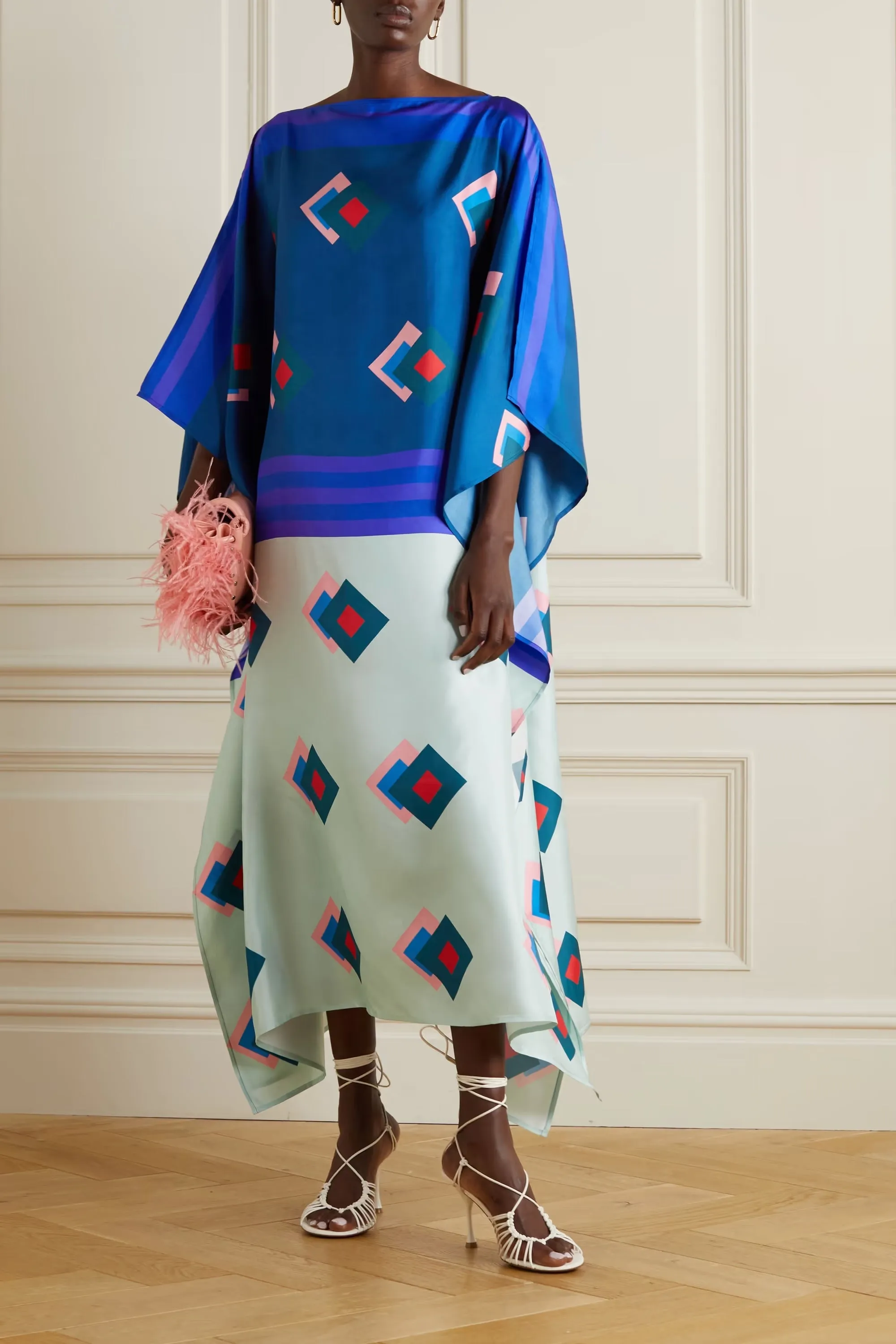 Floral Soft Satin Silk Kaftan – Breezy and Elegant Caftan For Women's