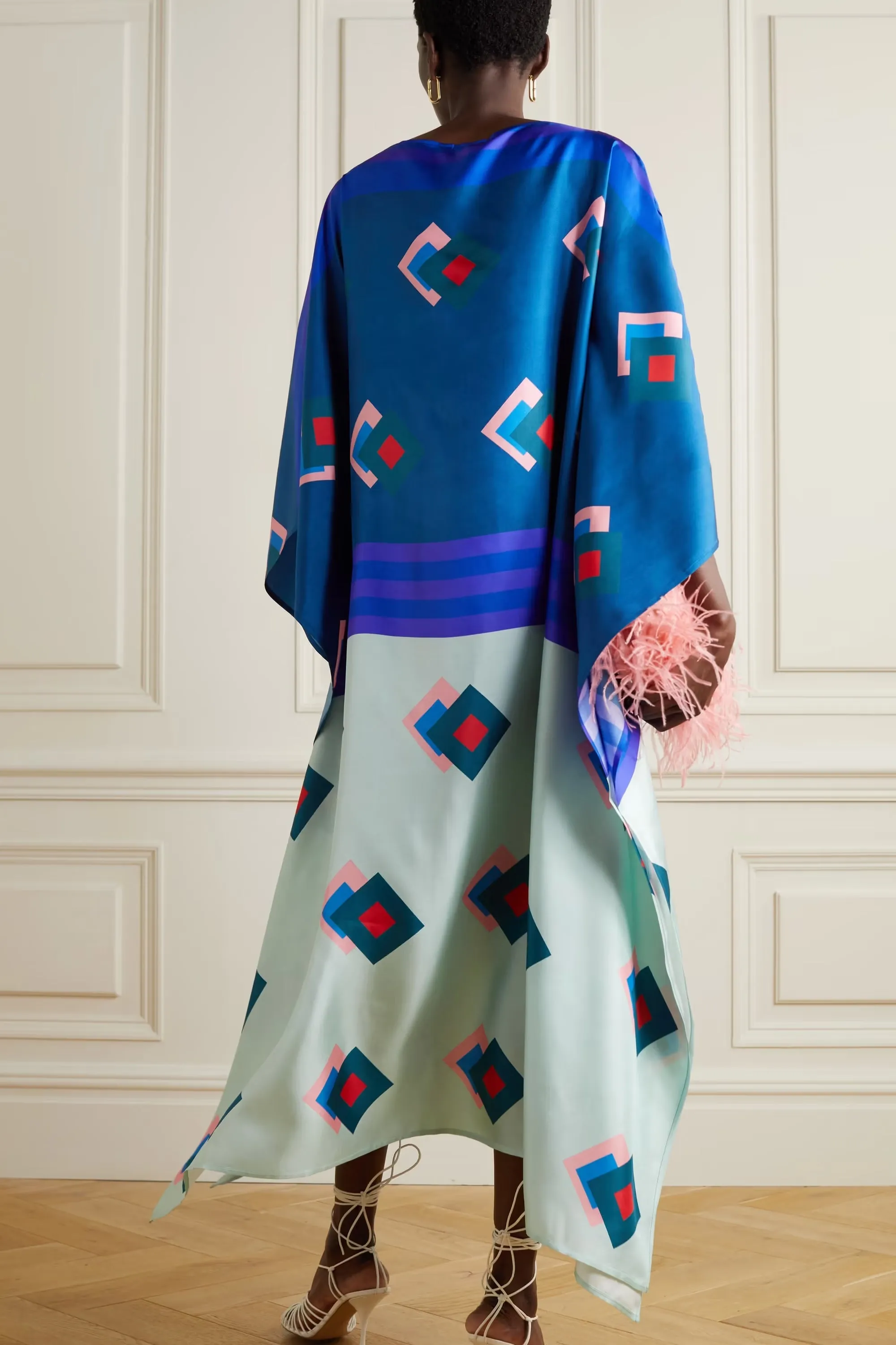 Floral Soft Satin Silk Kaftan – Breezy and Elegant Caftan For Women's