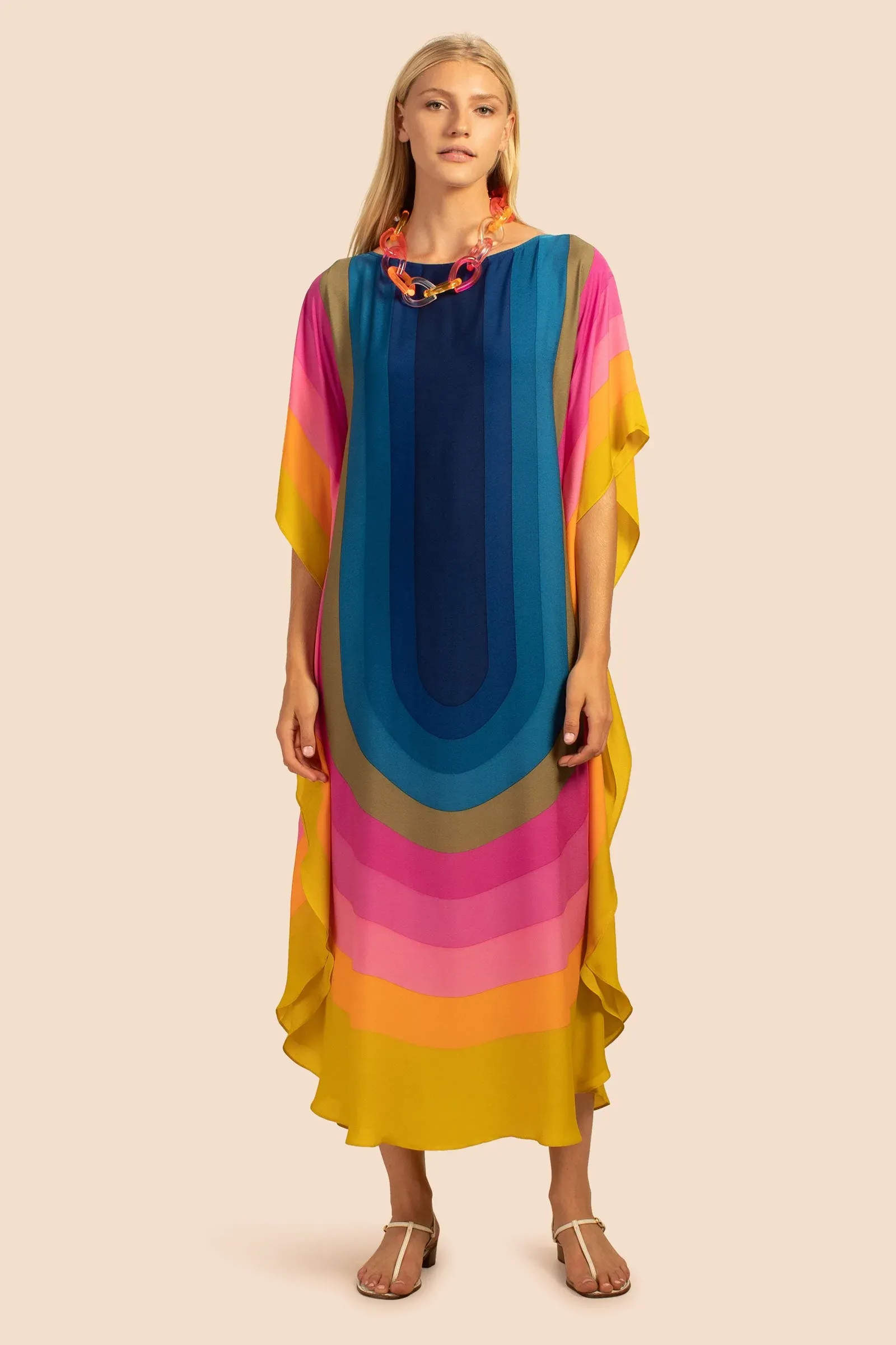 French Moss Kaftan Unique Print, Lightweight Women's Kaftan