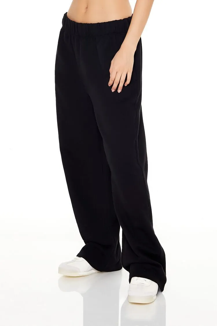 French Terry Wide-Leg Pants