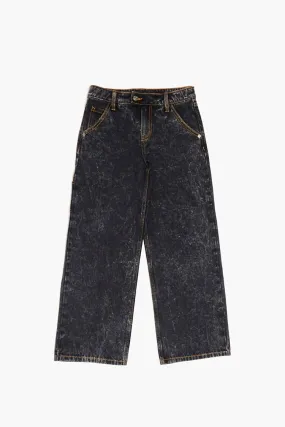 Girls Acid Wash Wide-Leg Jeans (Kids)