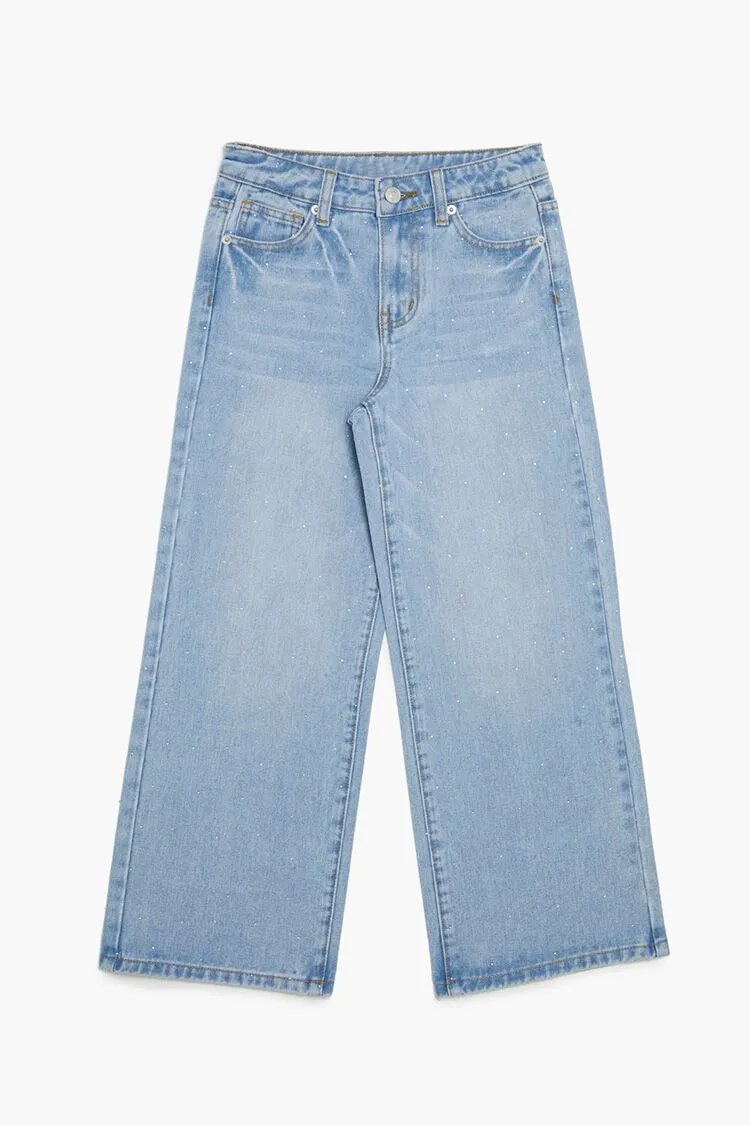 Girls Rhinestone Wide-Leg Jeans (Kids)