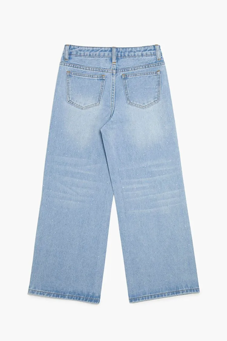Girls Rhinestone Wide-Leg Jeans (Kids)