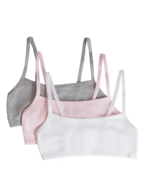 Girls' Spaghetti Strap Sport Bra, 3 Pack