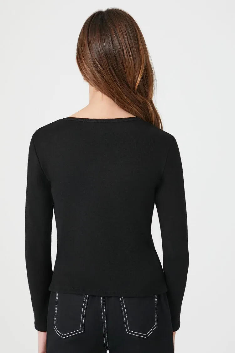 Girls V-Neck Long-Sleeve Top (Kids)