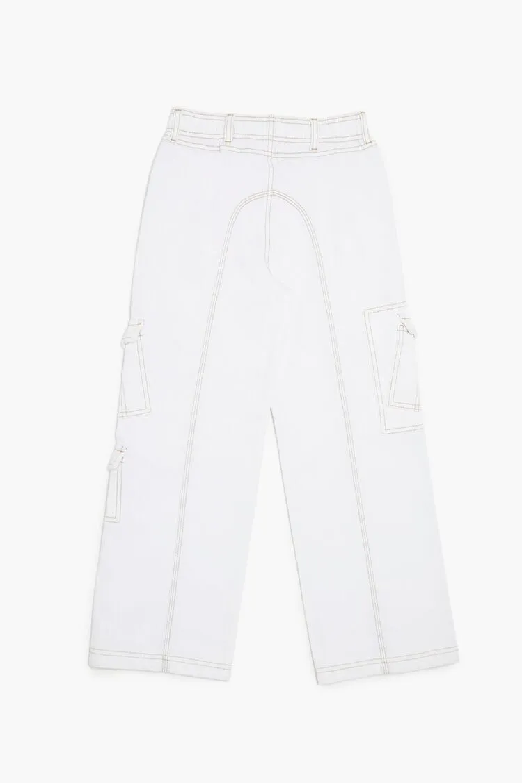 Girls Wide-Leg Cargo Jeans (Kids)