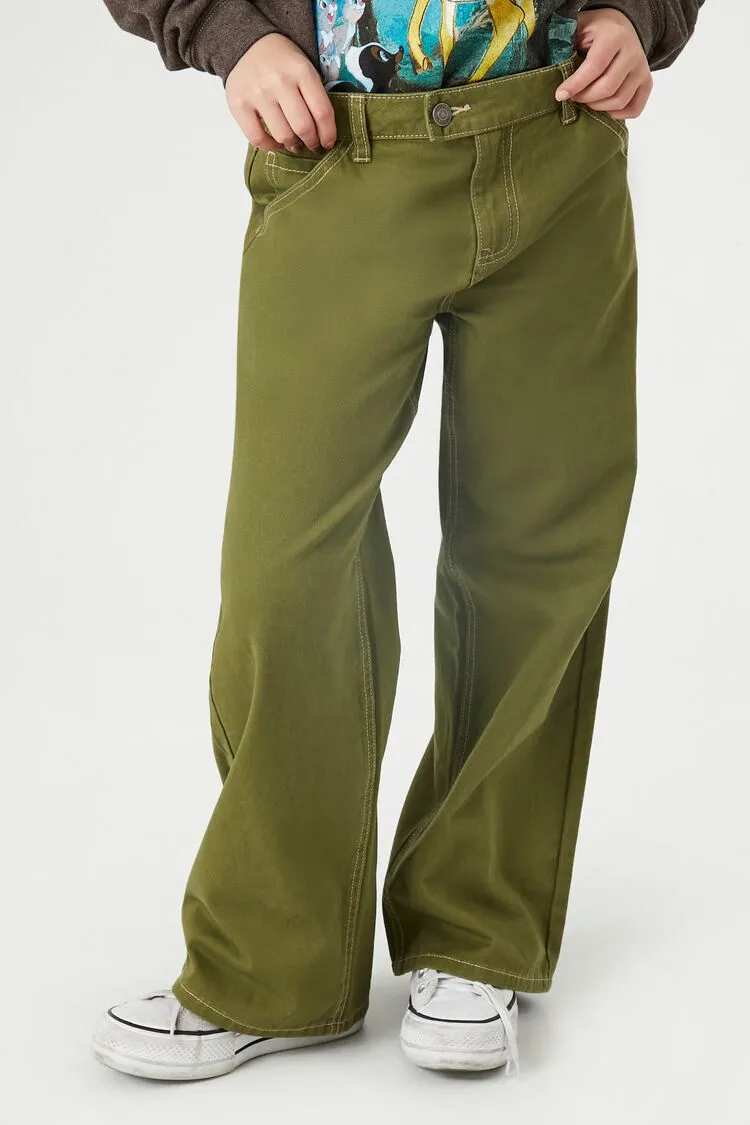 Girls Wide-Leg Utility Pants (Kids)