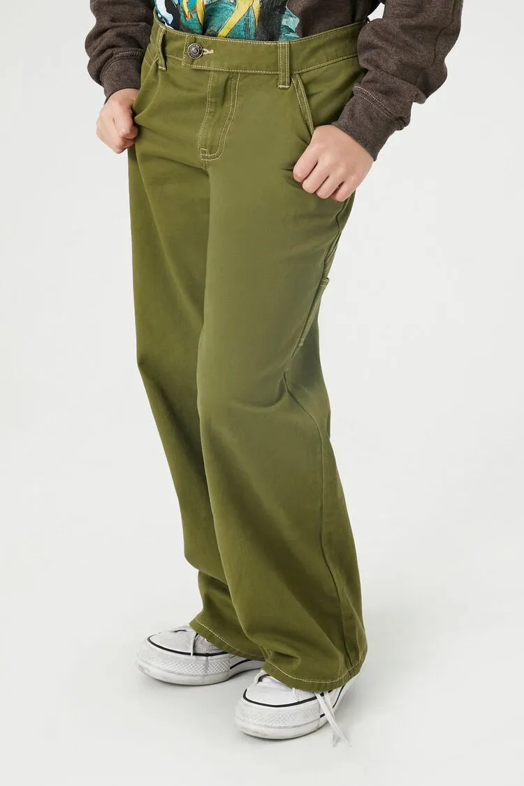 Girls Wide-Leg Utility Pants (Kids)