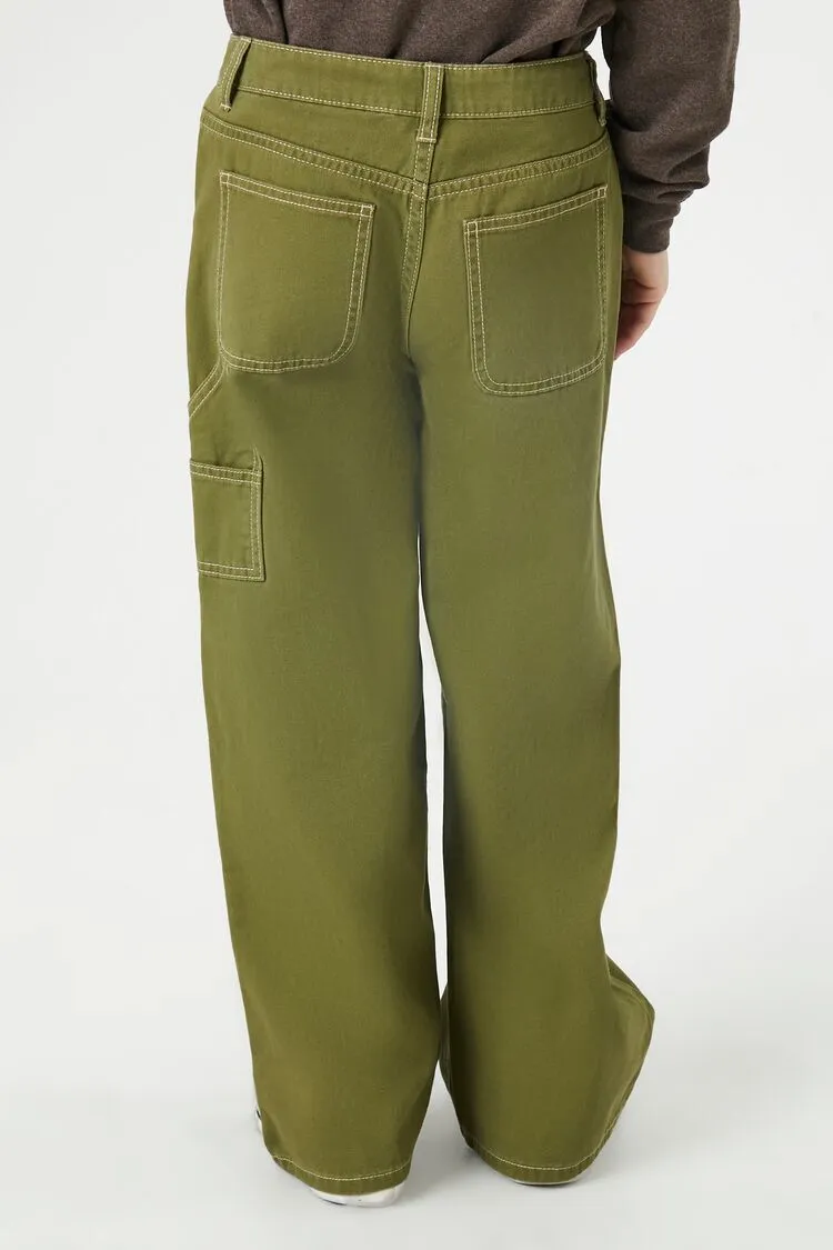 Girls Wide-Leg Utility Pants (Kids)