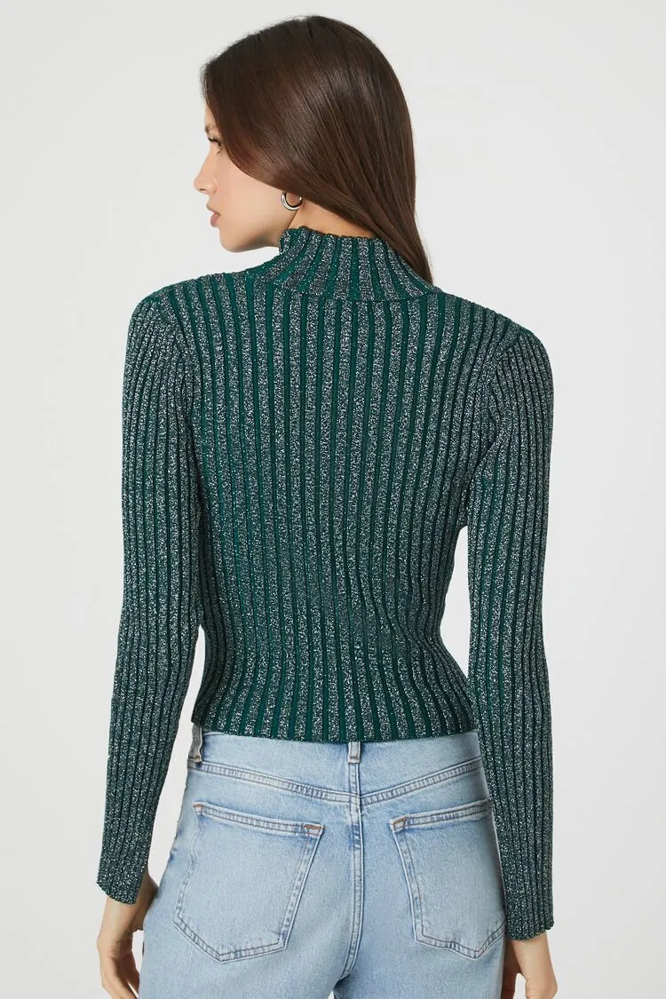Glitter Knit Turtleneck Sweater