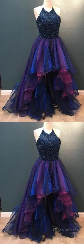 High Low Prom Dresses, Ombre Prom Dresses, Asymmetric Prom Dresses, Front Short Long Back Prom Dresses