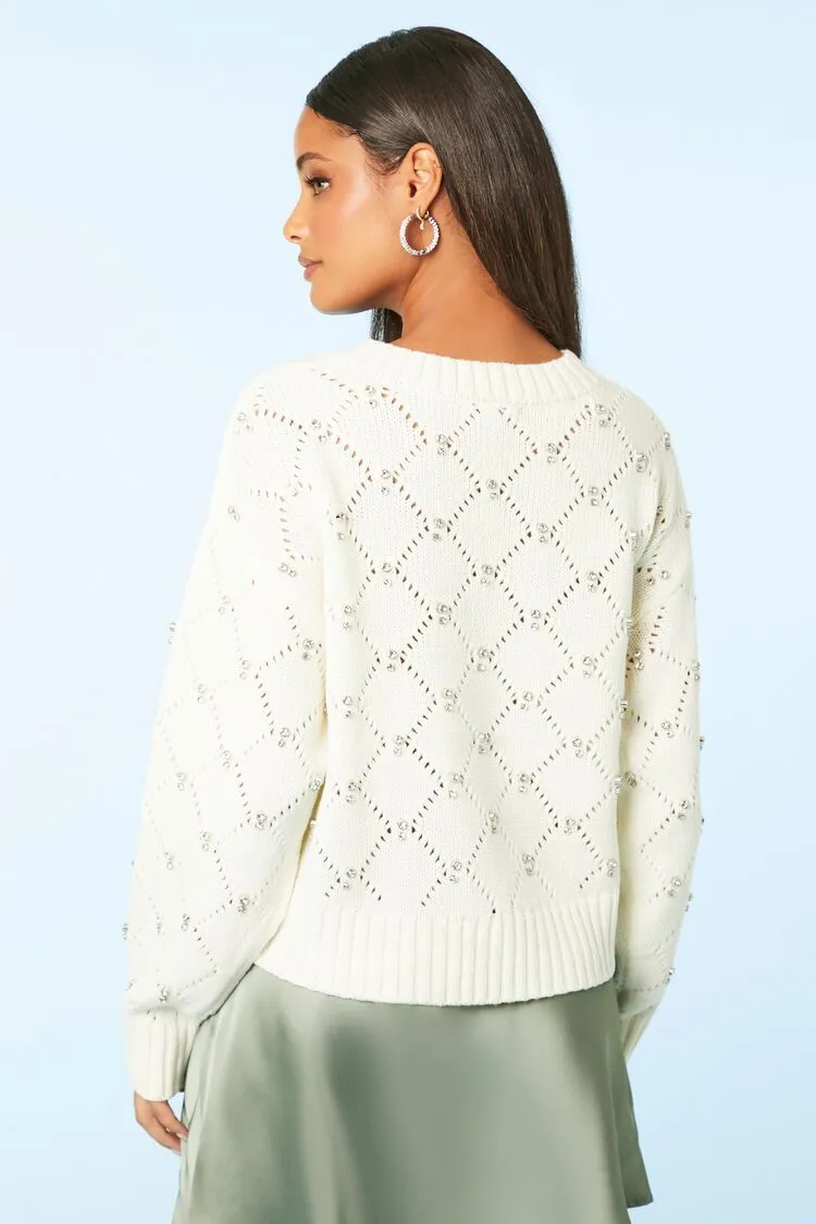 High-Low Rhinestone Sweater