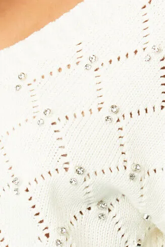 High-Low Rhinestone Sweater