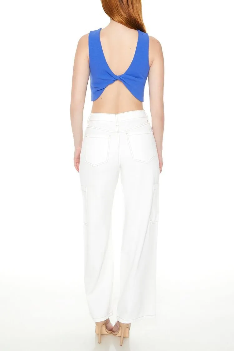 High-Rise Wide-Leg Cargo Jeans