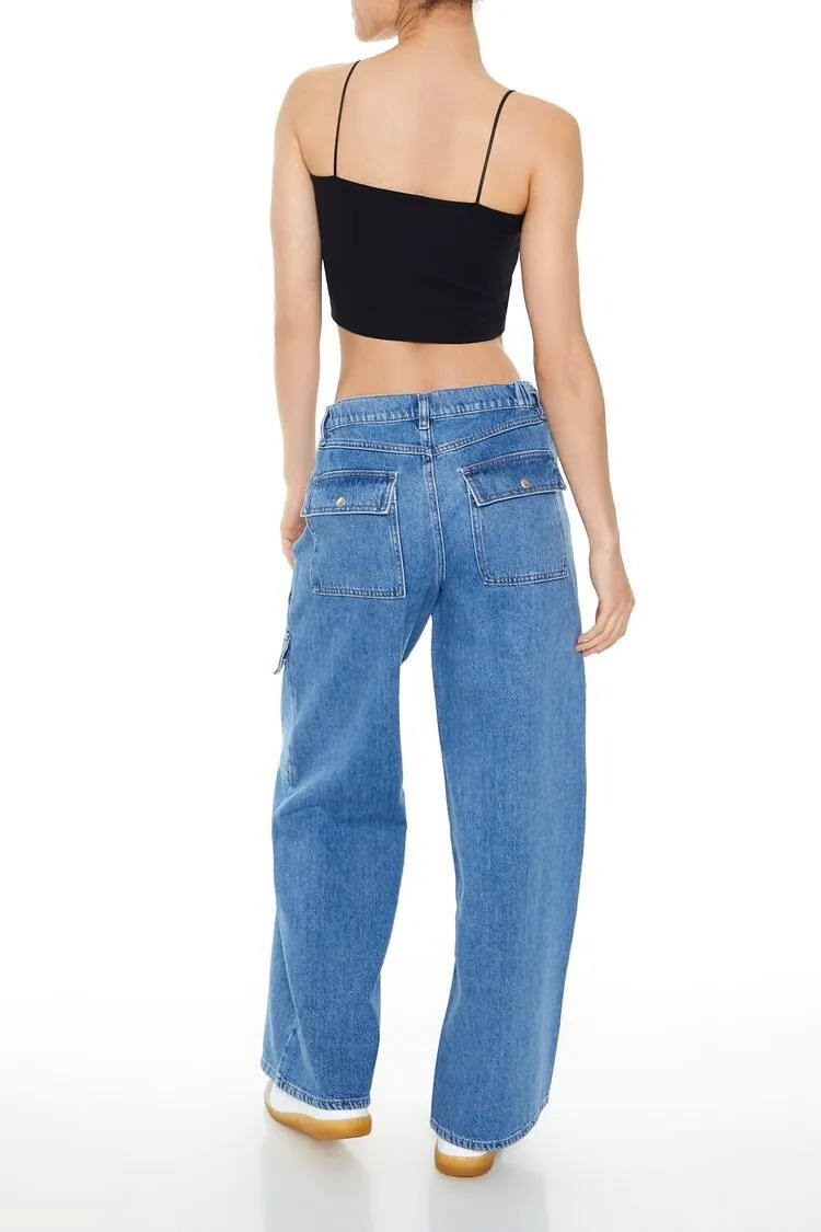 High-Rise Wide-Leg Cargo Jeans