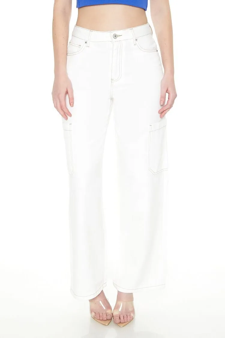 High-Rise Wide-Leg Cargo Jeans