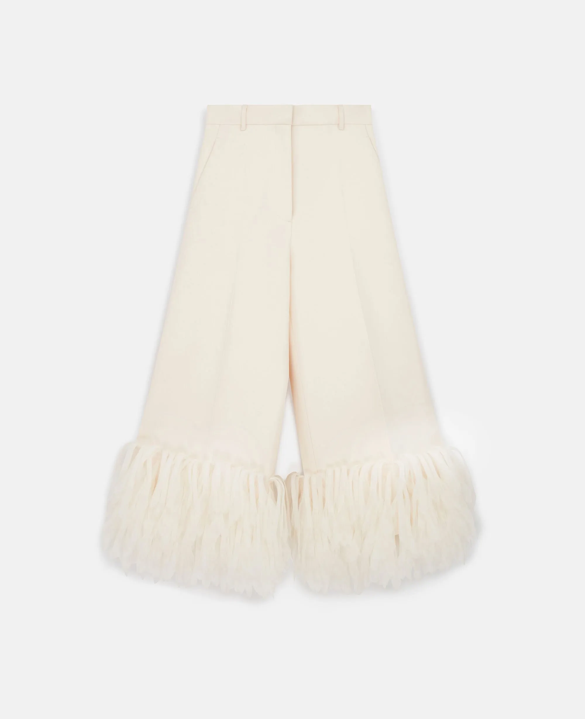 High-Rise Wide-Leg Feather Pants