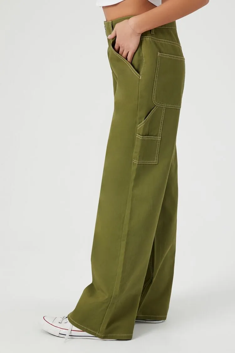 High-Rise Wide-Leg Utility Pants