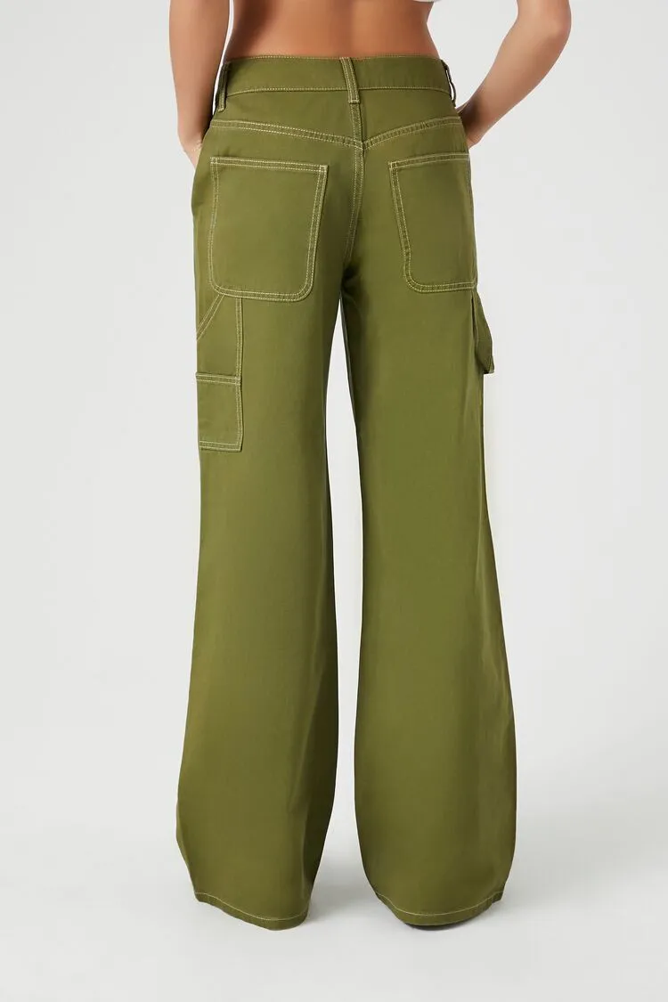 High-Rise Wide-Leg Utility Pants