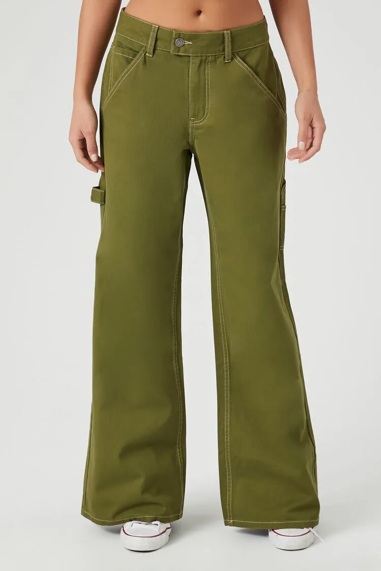 High-Rise Wide-Leg Utility Pants