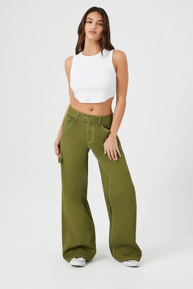 High-Rise Wide-Leg Utility Pants