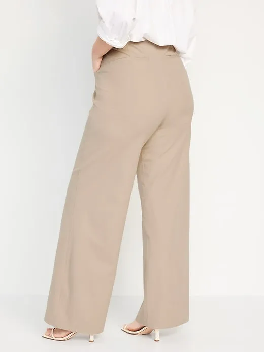 High-Waisted Pull-On Pixie Wide-Leg Pants