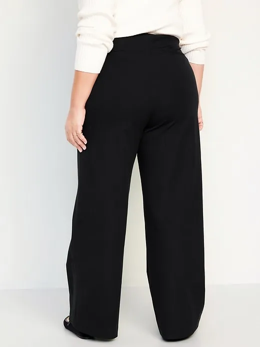 High-Waisted Pull-On Pixie Wide-Leg Pants