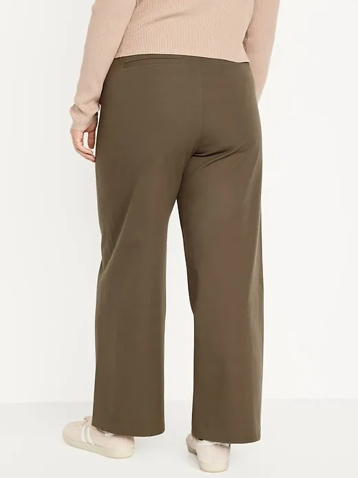 High-Waisted Pull-On Pixie Wide-Leg Pants