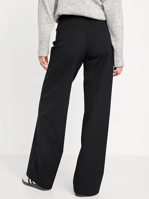 High-Waisted Pull-On Pixie Wide-Leg Pants