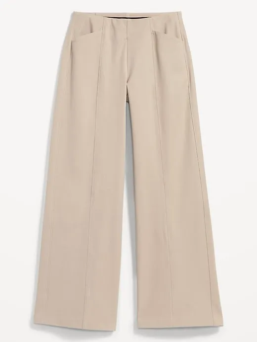 High-Waisted Pull-On Pixie Wide-Leg Pants