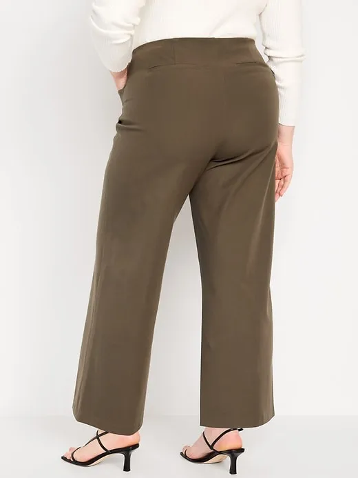 High-Waisted Pull-On Pixie Wide-Leg Pants