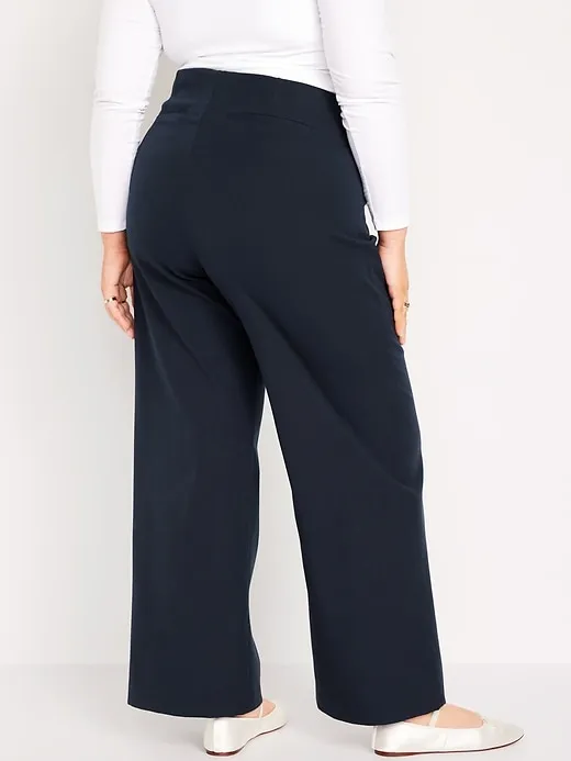 High-Waisted Pull-On Pixie Wide-Leg Pants