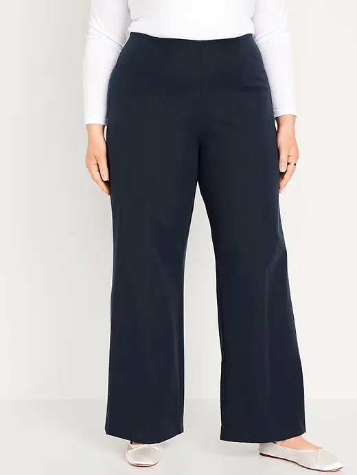 High-Waisted Pull-On Pixie Wide-Leg Pants